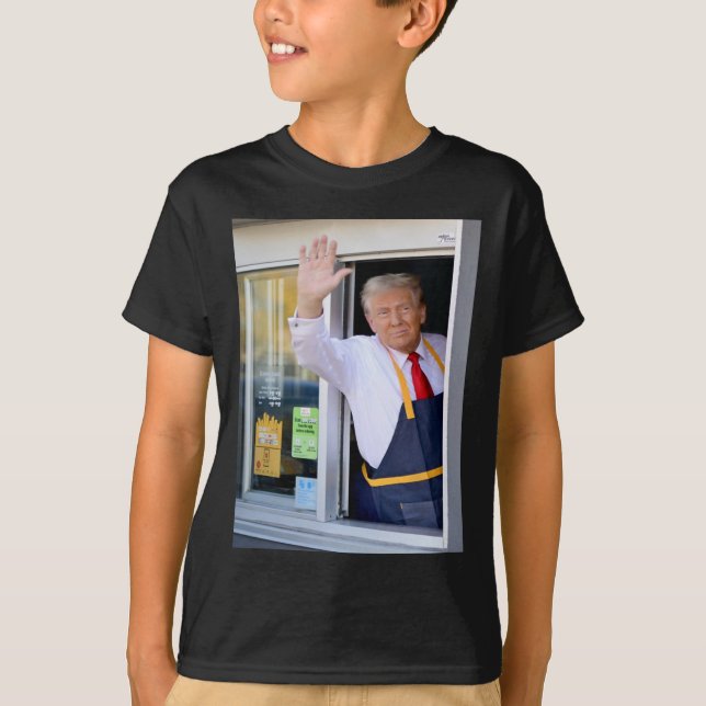 Hej, hämta din burger Donald Trump Cooks Fries Wor T Shirt (Framsida)