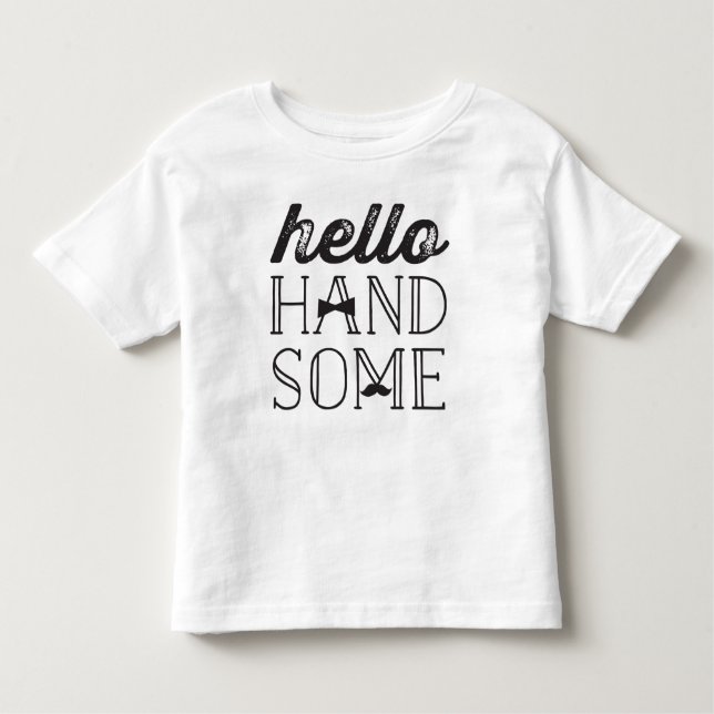 Hej Handsome Bow Tie Little Man Boy Kids T-shirt (Framsida)