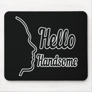 Hej Handsome Profile Ansikte Teckning Typography Musmatta