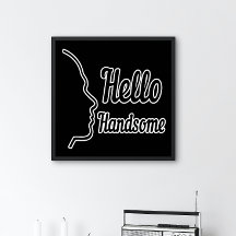 Hej Handsome Profile Ansikte Teckning Typography