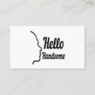 Hej Handsome Profile Ansikte Teckning Typography Visitkort