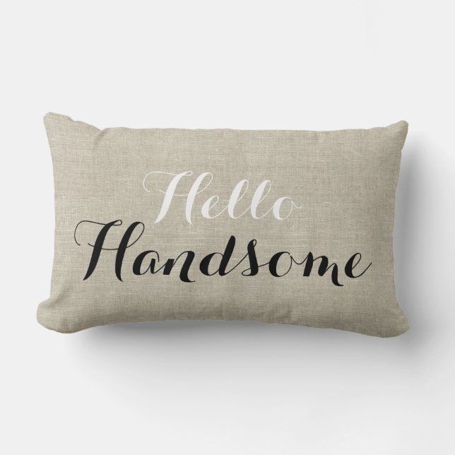 Hej Handsome Rustic Linen Titta Dekorativ kudde (Framsida)