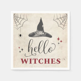 Hej Häxor Halloween Rolig Text Senterparty Pappersservett