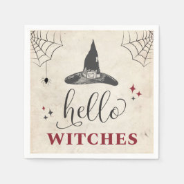 Hej Häxor Halloween Rolig Text Systerbrud Pappersservett