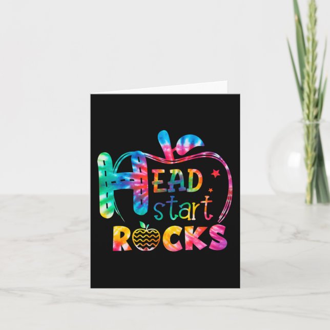 Hej Head Start Sten Tie Dye Back to school Teach Kort (Framsida)