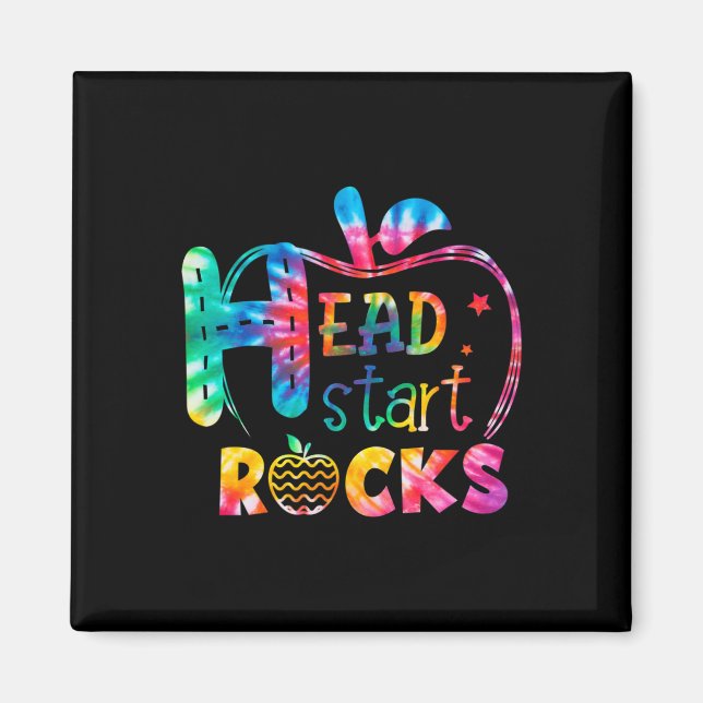 Hej Head Start Sten Tie Dye Back to school Teach Magnet (Framsidan)