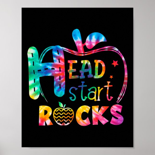 Hej Head Start Sten Tie Dye Back to school Teach Poster (Framsidan)