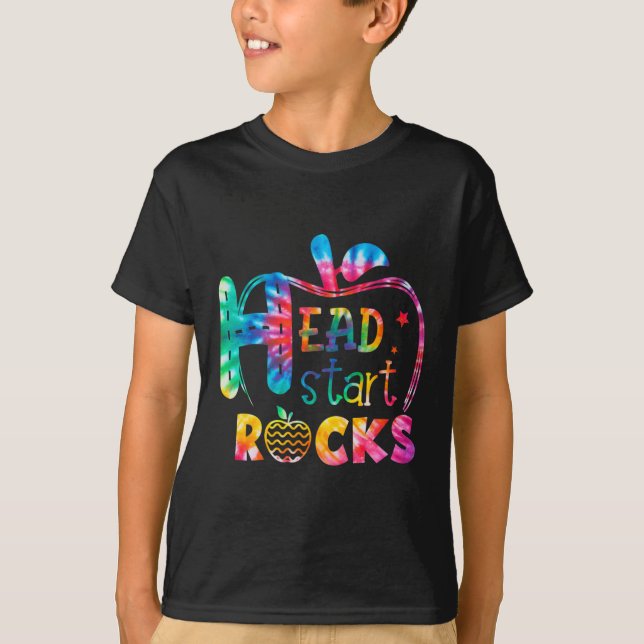 Hej Head Start Sten Tie Dye Back to school Teach T Shirt (Framsida)