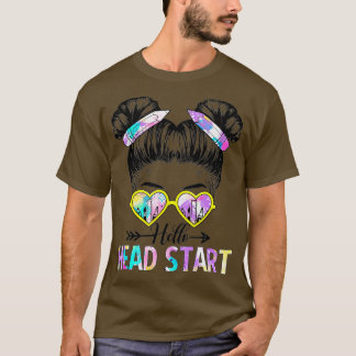 Hej Head Start Tie Dye Messy Bun Kids Tillbaka til T Shirt