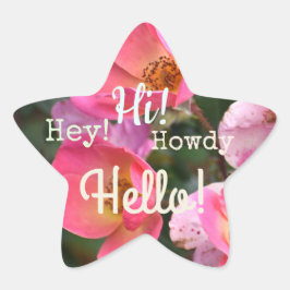 Hej! Hej! Hej! Flower Star Sticker Stjärnformat Klistermärke