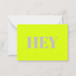 Hej, Hej, Hej, neon chartreuse grönt grått Rådkort