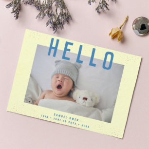 Hej HEJ Min Baby Modern foto Ram Birth Meddelande