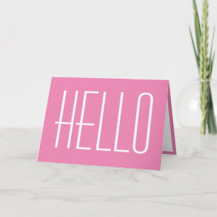 Hej Hej Rosa Enkel Typografi Minimalistisk Kort