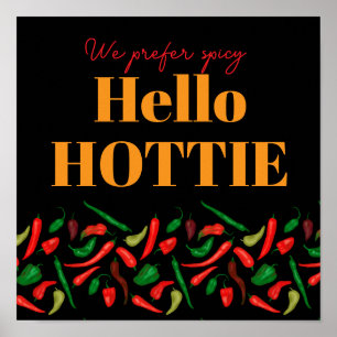 Hej HETT STARKA PEPPARFRUKTER köksväggkonst Poster