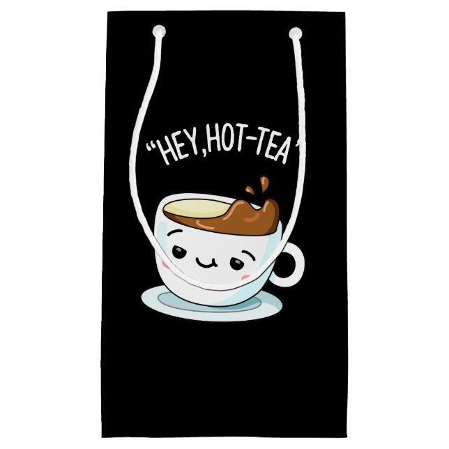Hej Hett-Tea Funny Cuppa Tea Pun Mörk BG (Framsidan)