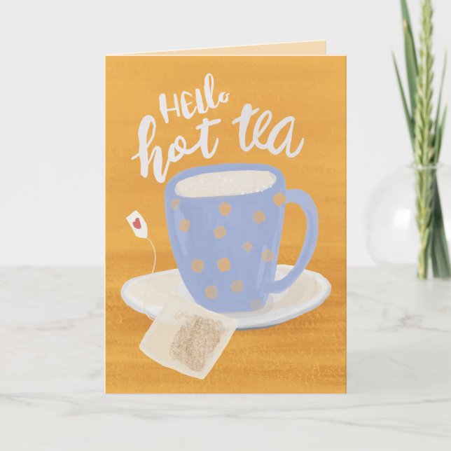 Hej Hett Tea Steamy-årsjubileum Greeting Card Kort (Framsida)