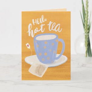 Hej Hett Tea Steamy-årsjubileum Greeting Card Kort