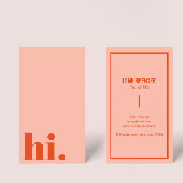 Hej Hi Avslappnad Red & Rosa Typography Retro Visitkort