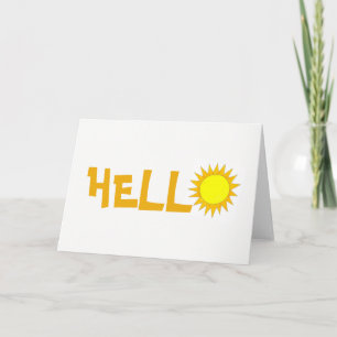HEJ Hi Gult Summer Sunshine Sunny Day Sol Kort