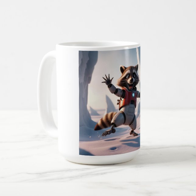 Hej,Hi Raccon Kaffemugg (Framsida vänster)