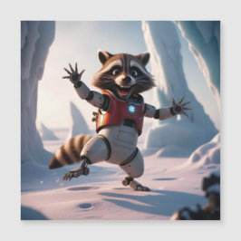 Hej,Hi Raccon Magnetisk Inbjudningskort