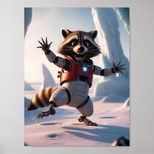 Hej,Hi Raccon Poster