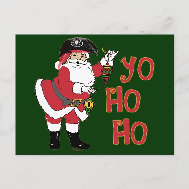 Hej Ho Ho Santa Postcard Helg Vykort (Framsida)