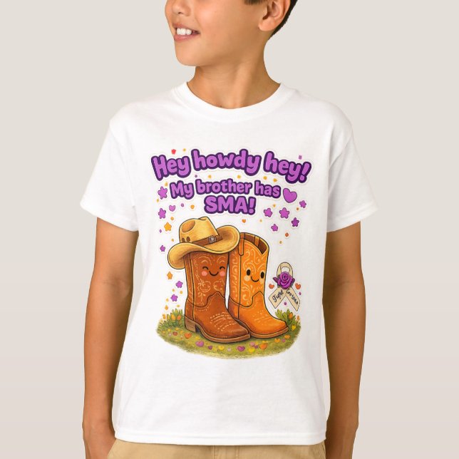Hej Hoppsan Hej! Min bror har SMA! T-shirt (Framsida)