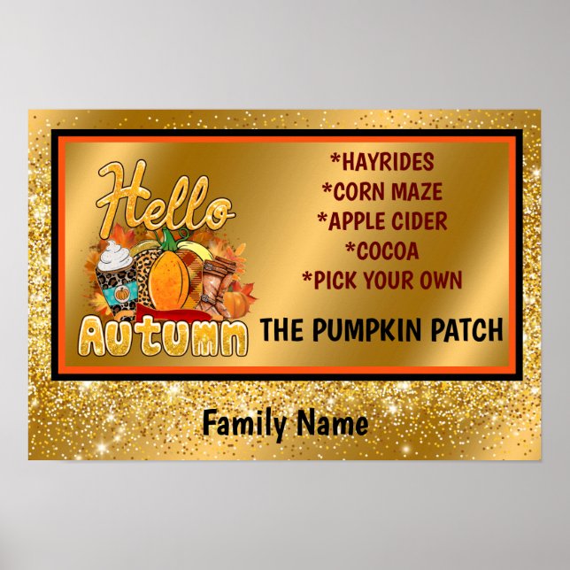 Hej Höst Anpassa text och Färg Poster (Framsidan)