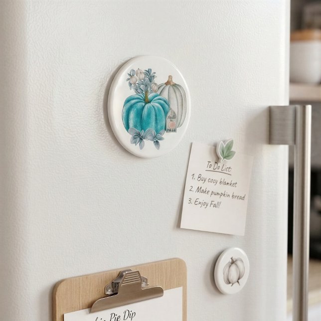 Hej Höst Blå Höst Pumpa Kylskåp Magnet (Skapare uppladdad)