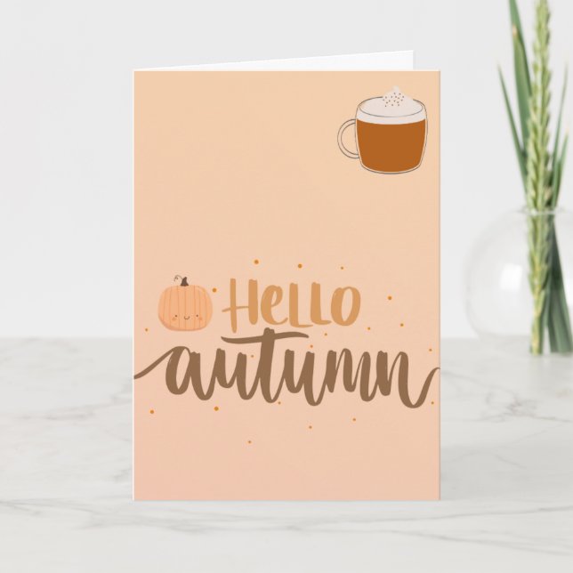 Hej Höst Fall Pumpa Hälsning Kort (Framsida)