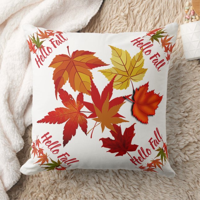 Hej Höst färger Maple Löv Home Decor Vibrant Kudde (Filt)