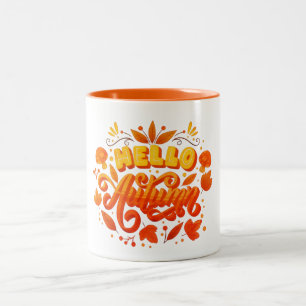 Hej Höst Höstlöv Kaffe Mugg Mysig Tvåtons