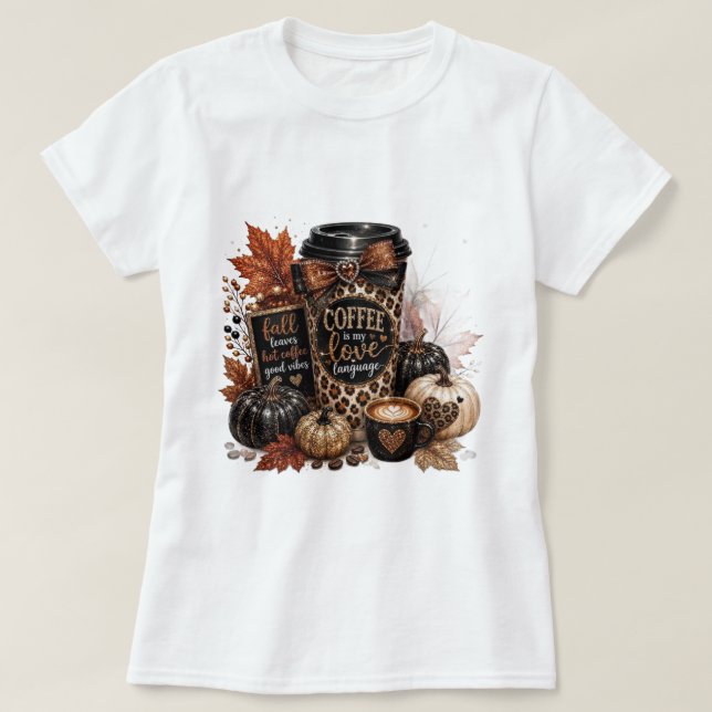 Hej höst kaffefantast höstpumpa mysigt kaffe t shirt (Design framsida)