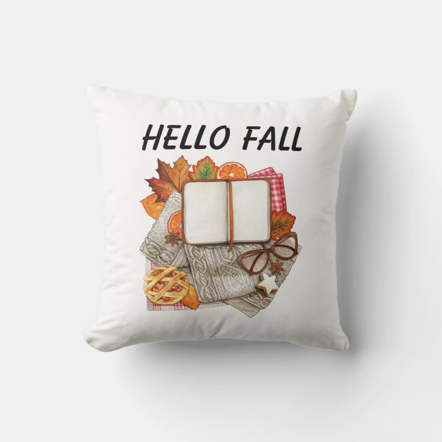 Hej Höst löv Cute Autumn Décor Kudde (Framsida)