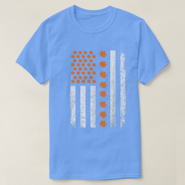 Hej Höst löv höstsäsongskaraktär amerikanska Fl T Shirt (Design framsida)