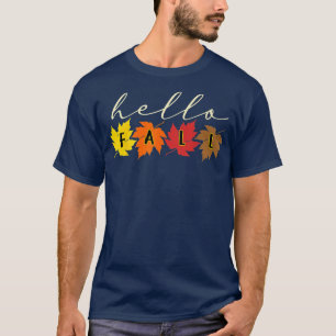 Hej Höst löv Pumpkin Heart Autumn Thanksgivna in T Shirt
