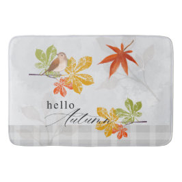 Hej höst med fåglar och Höst löv Badrumsmatta