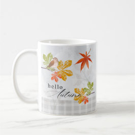 Hej höst med fåglar och Höst löv Kaffemugg