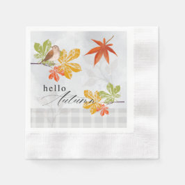 Hej höst med fåglar och Höst löv Pappersservett