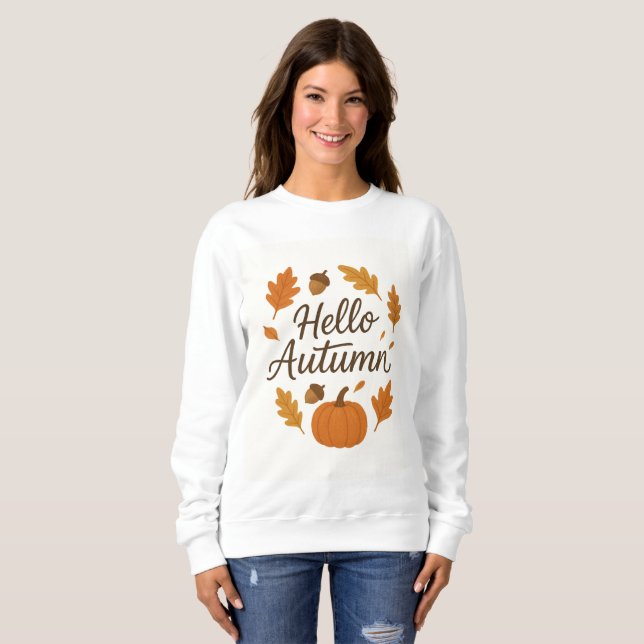 Hej Höst Mysigt blanktröja | Pumpkin och Le T Shirt (Hel framsida)