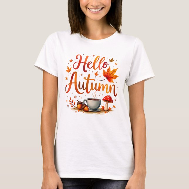 Hej Höst, mysigt nostalgia T Shirt (Framsida)