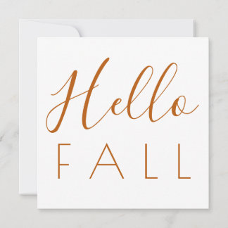 Hej Höst Orange Minimalist Typografi Höst  Anteckningskort