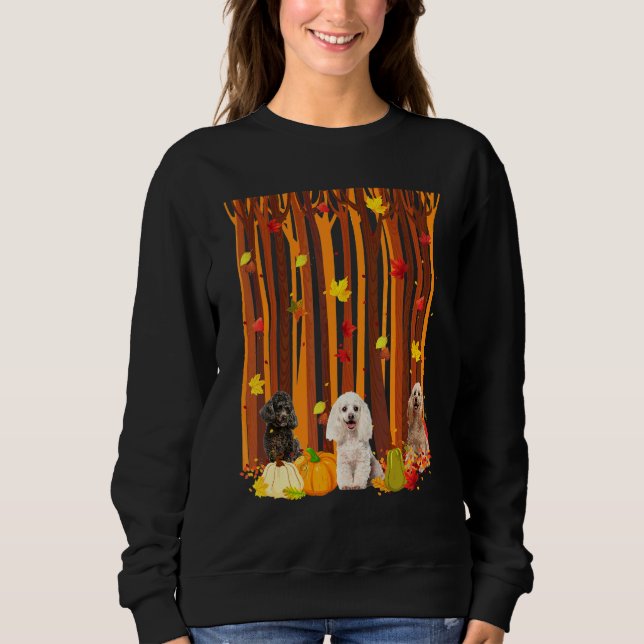 Hej höst pudel lönnlöv höst pumpa herrar W T Shirt (Framsida)