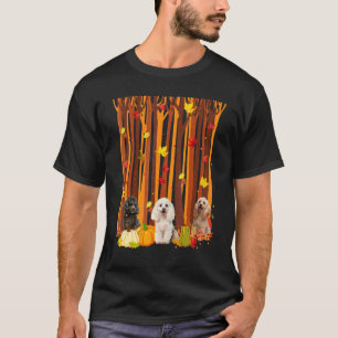 Hej höst pudel lönnlöv höst pumpa herrar W T Shirt