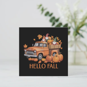 Hej Höst Pumpa Pickup Lastbil Gnome Höst Träd Julkort