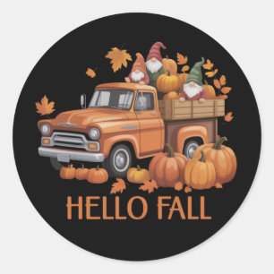 Hej Höst Pumpa Pickup Lastbil Gnome Höst Träd Runt Klistermärke