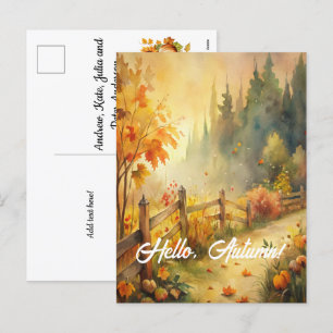 Hej, höst - Rustic Fall Ligcape Helg Vykort