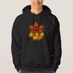 Hej Höst Säsong Tacksägelse Och Höstfärg Pu Hoodie