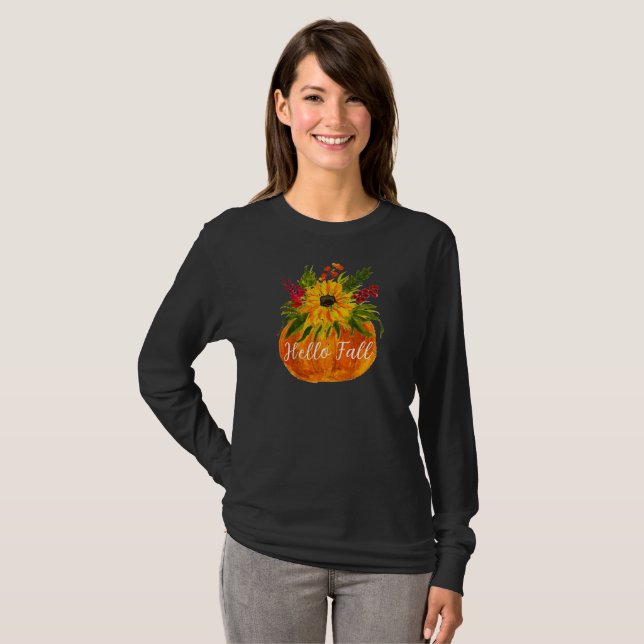 Hej Höst Solrosor Pumpa Höst Rustik T Shirt (Hel framsida)